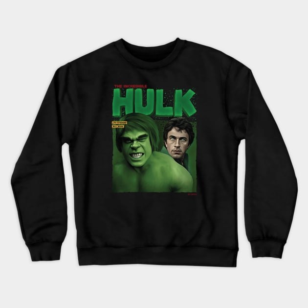 Big Green Guy Crewneck Sweatshirt by Art Simpson